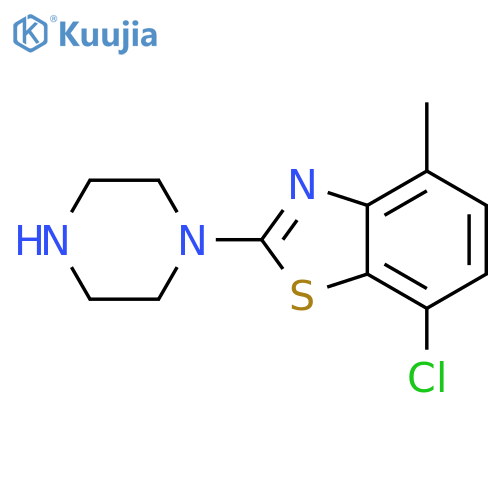 7-chloro-4-methyl-2-(piperazin-1-yl)-1,3-benzothiazole structure