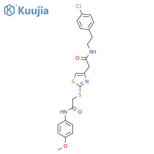 N-2-(4-chlorophenyl)ethyl-2-2-({(4-methoxyphenyl)carbamoylmethyl}sulfanyl)-1,3-thiazol-4-ylacetamide structure