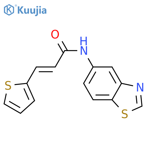 (2E)-N-(1,3-benzothiazol-5-yl)-3-(thiophen-2-yl)prop-2-enamide structure