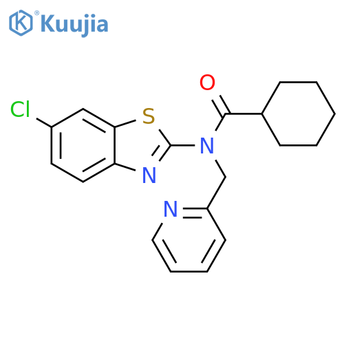 N-(6-chloro-1,3-benzothiazol-2-yl)-N-(pyridin-2-yl)methylcyclohexanecarboxamide structure