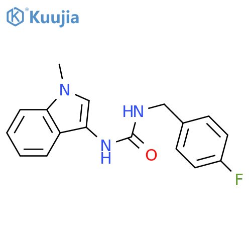 1-(4-fluorophenyl)methyl-3-(1-methyl-1H-indol-3-yl)urea structure