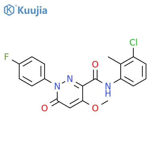 N-(3-chloro-2-methylphenyl)-1-(4-fluorophenyl)-4-methoxy-6-oxo-1,6-dihydropyridazine-3-carboxamide structure