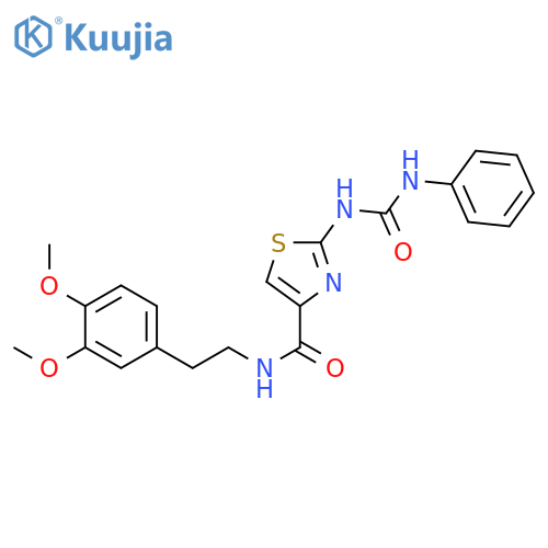 N-2-(3,4-dimethoxyphenyl)ethyl-2-(phenylcarbamoyl)amino-1,3-thiazole-4-carboxamide structure