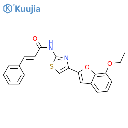 (2E)-N-4-(7-ethoxy-1-benzofuran-2-yl)-1,3-thiazol-2-yl-3-phenylprop-2-enamide structure