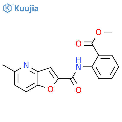 methyl 2-{5-methylfuro3,2-bpyridine-2-amido}benzoate structure