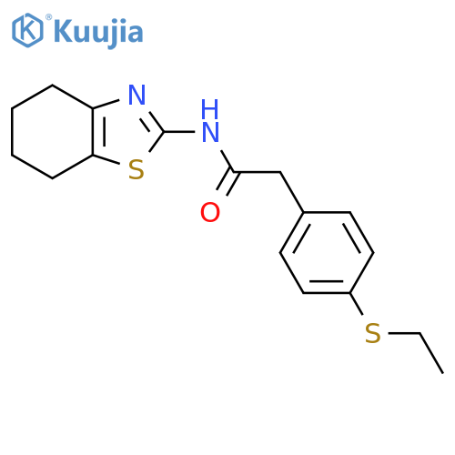 2-4-(ethylsulfanyl)phenyl-N-(4,5,6,7-tetrahydro-1,3-benzothiazol-2-yl)acetamide structure