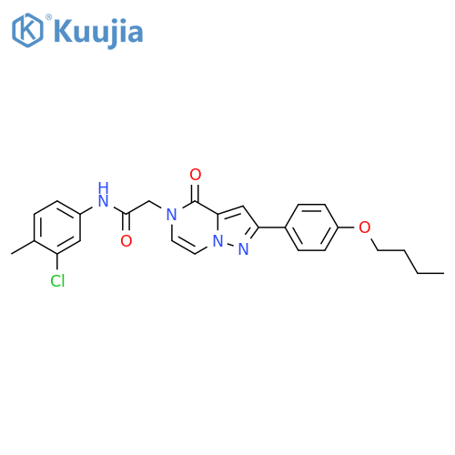 2-2-(4-butoxyphenyl)-4-oxo-4H,5H-pyrazolo1,5-apyrazin-5-yl-N-(3-chloro-4-methylphenyl)acetamide structure
