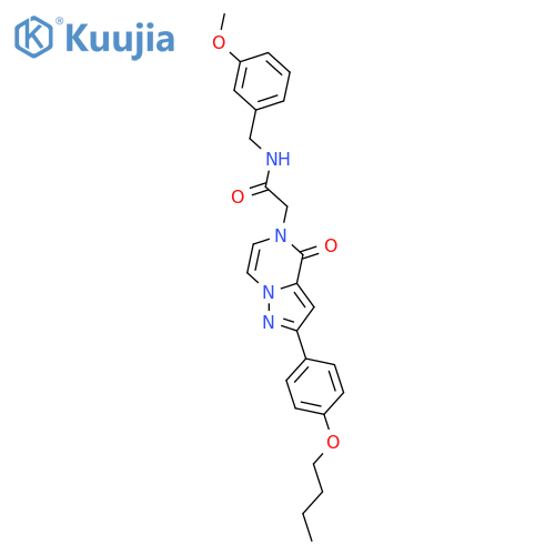2-2-(4-butoxyphenyl)-4-oxo-4H,5H-pyrazolo1,5-apyrazin-5-yl-N-(3-methoxyphenyl)methylacetamide structure