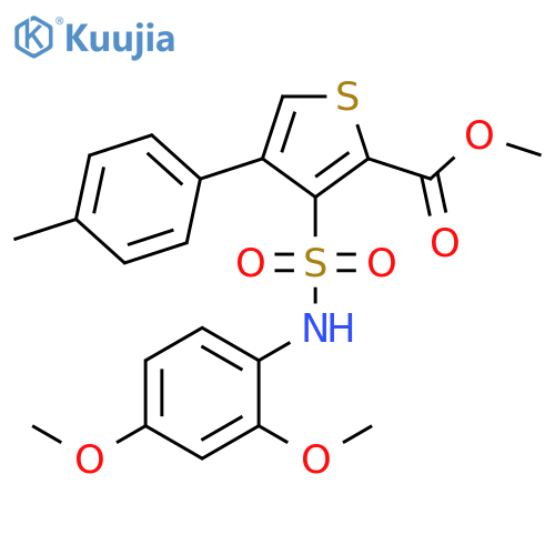 methyl 3-(2,4-dimethoxyphenyl)sulfamoyl-4-(4-methylphenyl)thiophene-2-carboxylate structure