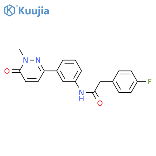 2-(4-fluorophenyl)-N-[3-(1-methyl-6-oxopyridazin-3-yl)phenyl]acetamide structure