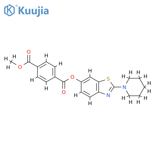 1-methyl 4-2-(piperidin-1-yl)-1,3-benzothiazol-6-yl benzene-1,4-dicarboxylate structure
