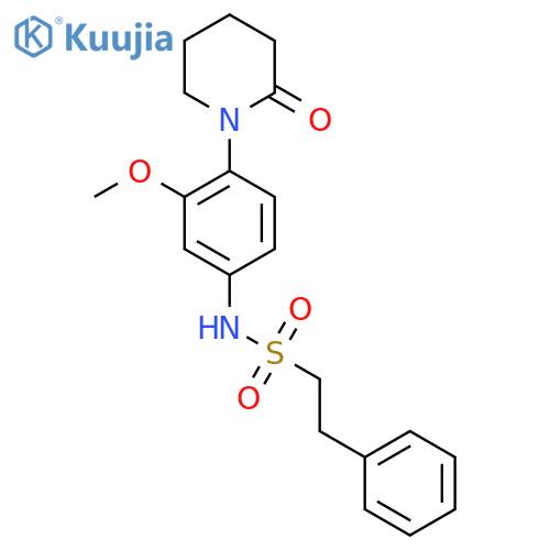 N-3-methoxy-4-(2-oxopiperidin-1-yl)phenyl-2-phenylethane-1-sulfonamide structure