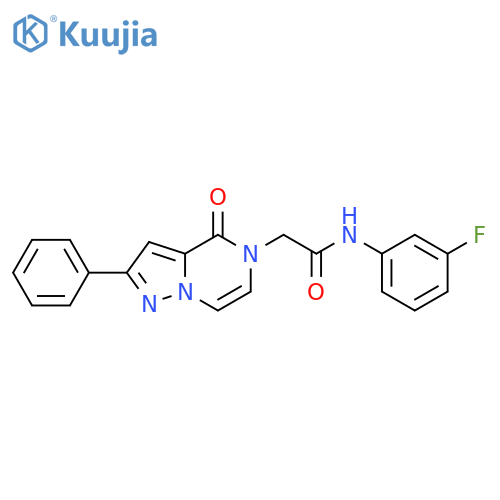 N-(3-fluorophenyl)-2-{4-oxo-2-phenyl-4H,5H-pyrazolo1,5-apyrazin-5-yl}acetamide structure