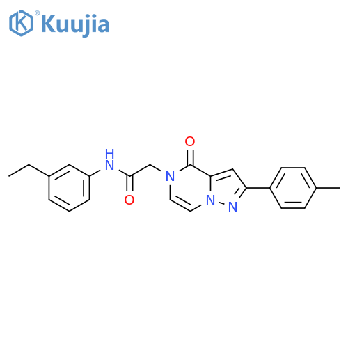 N-(3-ethylphenyl)-2-2-(4-methylphenyl)-4-oxo-4H,5H-pyrazolo1,5-apyrazin-5-ylacetamide structure