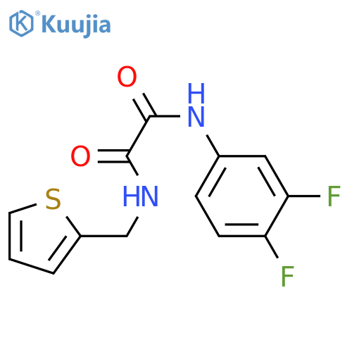 N'-(3,4-difluorophenyl)-N-(thiophen-2-yl)methylethanediamide structure