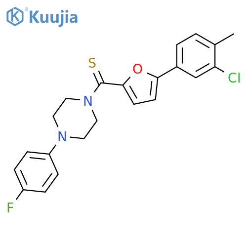 1-5-(3-chloro-4-methylphenyl)furan-2-carbothioyl-4-(4-fluorophenyl)piperazine structure