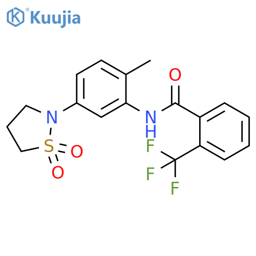 N-5-(1,1-dioxo-1lambda6,2-thiazolidin-2-yl)-2-methylphenyl-2-(trifluoromethyl)benzamide structure