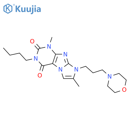 3-butyl-1,7-dimethyl-8-3-(morpholin-4-yl)propyl-1H,2H,3H,4H,8H-imidazo1,2-gpurine-2,4-dione structure