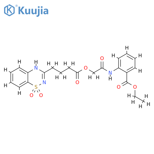 ethyl 2-(2-{4-(1,1-dioxo-2H-1lambda6,2,4-benzothiadiazin-3-yl)butanoyloxy}acetamido)benzoate structure