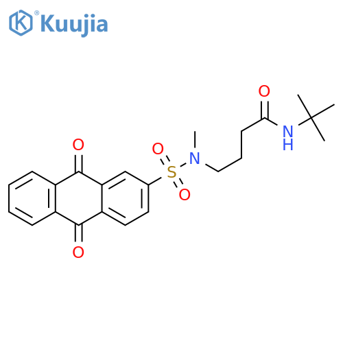 N-tert-butyl-4-(N-methyl9,10-dioxo-9,10-dihydroanthracene-2-sulfonamido)butanamide structure