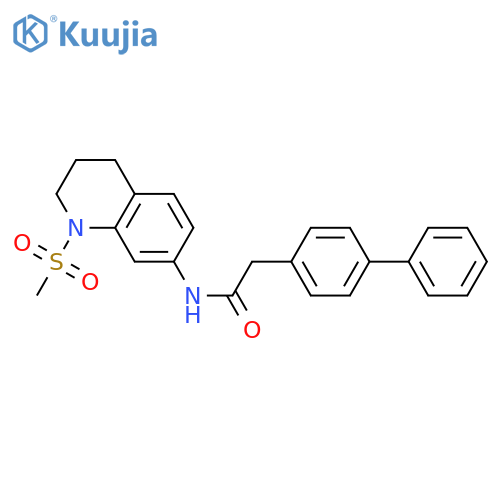 2-{1,1'-biphenyl-4-yl}-N-(1-methanesulfonyl-1,2,3,4-tetrahydroquinolin-7-yl)acetamide structure