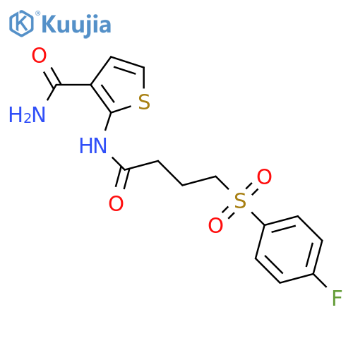 2-4-(4-fluorobenzenesulfonyl)butanamidothiophene-3-carboxamide structure