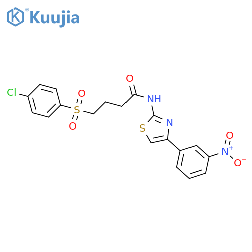 4-(4-chlorobenzenesulfonyl)-N-4-(3-nitrophenyl)-1,3-thiazol-2-ylbutanamide structure
