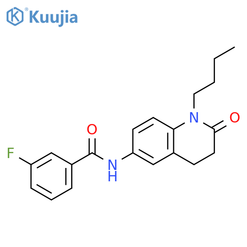 N-(1-butyl-2-oxo-1,2,3,4-tetrahydroquinolin-6-yl)-3-fluorobenzamide structure