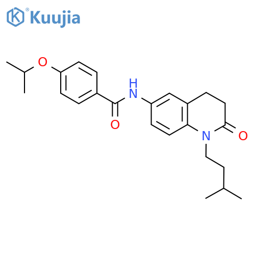 N-1-(3-methylbutyl)-2-oxo-1,2,3,4-tetrahydroquinolin-6-yl-4-(propan-2-yloxy)benzamide structure