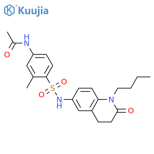 N-{4-(1-butyl-2-oxo-1,2,3,4-tetrahydroquinolin-6-yl)sulfamoyl-3-methylphenyl}acetamide structure