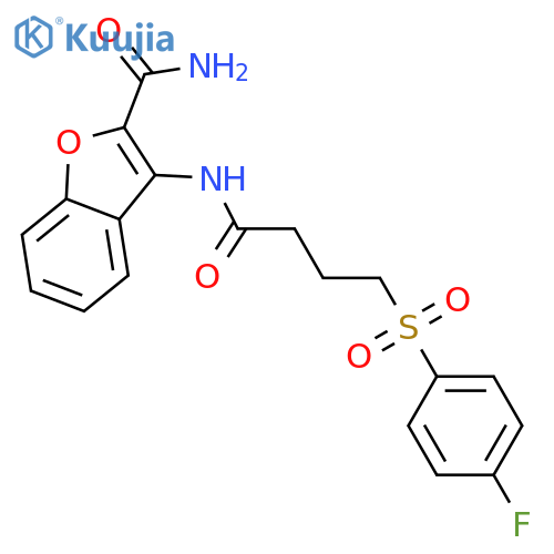3-4-(4-fluorobenzenesulfonyl)butanamido-1-benzofuran-2-carboxamide structure