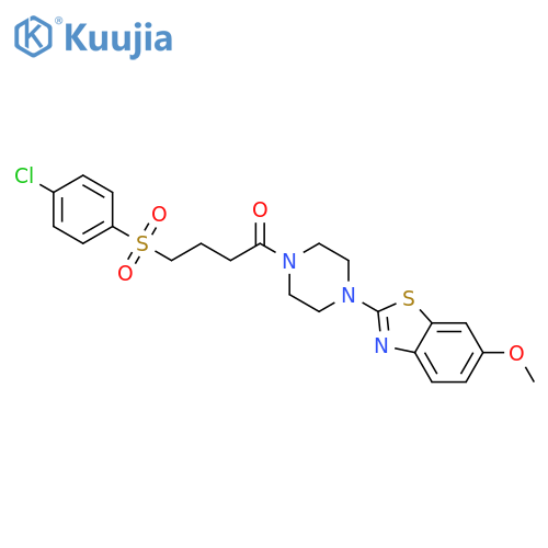 4-(4-chlorobenzenesulfonyl)-1-4-(6-methoxy-1,3-benzothiazol-2-yl)piperazin-1-ylbutan-1-one structure