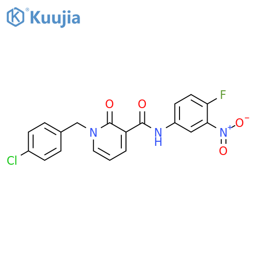 1-(4-chlorophenyl)methyl-N-(4-fluoro-3-nitrophenyl)-2-oxo-1,2-dihydropyridine-3-carboxamide structure