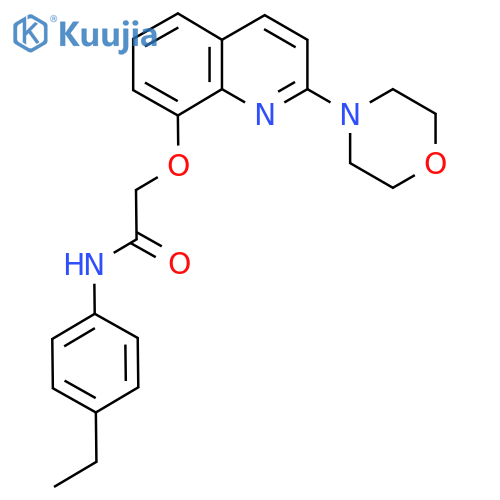 N-(4-ethylphenyl)-2-{2-(morpholin-4-yl)quinolin-8-yloxy}acetamide structure