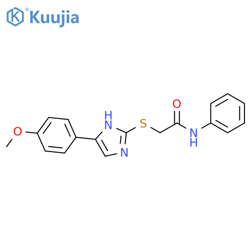 2-{5-(4-methoxyphenyl)-1H-imidazol-2-ylsulfanyl}-N-phenylacetamide structure