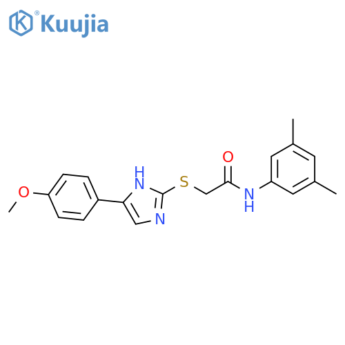 N-(3,5-dimethylphenyl)-2-{5-(4-methoxyphenyl)-1H-imidazol-2-ylsulfanyl}acetamide structure