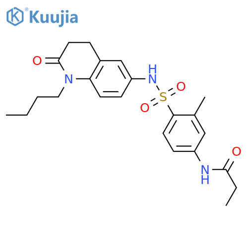 N-{4-(1-butyl-2-oxo-1,2,3,4-tetrahydroquinolin-6-yl)sulfamoyl-3-methylphenyl}propanamide structure