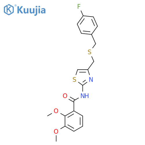 N-4-({(4-fluorophenyl)methylsulfanyl}methyl)-1,3-thiazol-2-yl-2,3-dimethoxybenzamide structure
