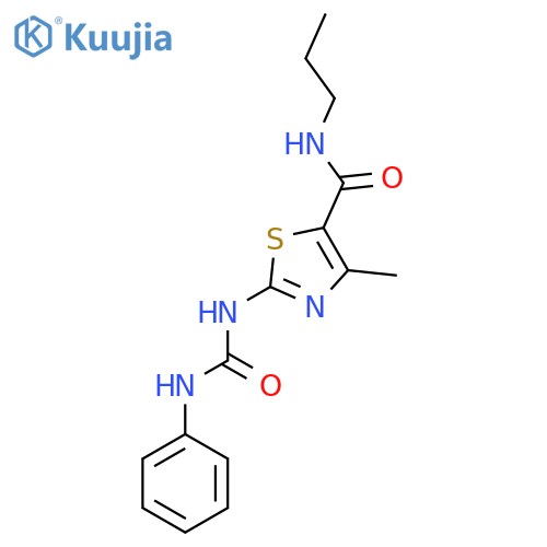 4-methyl-2-(phenylcarbamoyl)amino-N-propyl-1,3-thiazole-5-carboxamide structure
