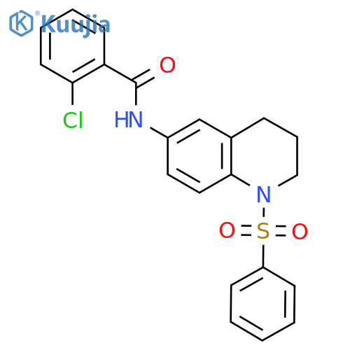 N-1-(benzenesulfonyl)-1,2,3,4-tetrahydroquinolin-6-yl-2-chlorobenzamide structure