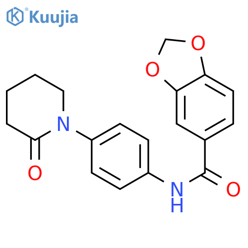 N-4-(2-oxopiperidin-1-yl)phenyl-2H-1,3-benzodioxole-5-carboxamide structure