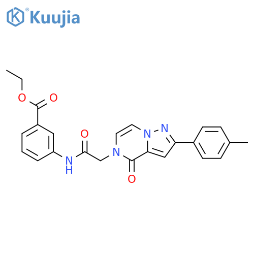 ethyl 3-{2-2-(4-methylphenyl)-4-oxo-4H,5H-pyrazolo1,5-apyrazin-5-ylacetamido}benzoate structure