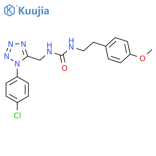 3-{1-(4-chlorophenyl)-1H-1,2,3,4-tetrazol-5-ylmethyl}-1-2-(4-methoxyphenyl)ethylurea structure