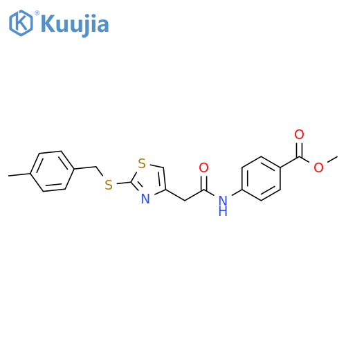 methyl 4-2-(2-{(4-methylphenyl)methylsulfanyl}-1,3-thiazol-4-yl)acetamidobenzoate structure