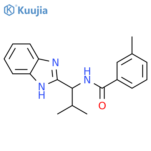 N-1-(1H-1,3-benzodiazol-2-yl)-2-methylpropyl-3-methylbenzamide structure