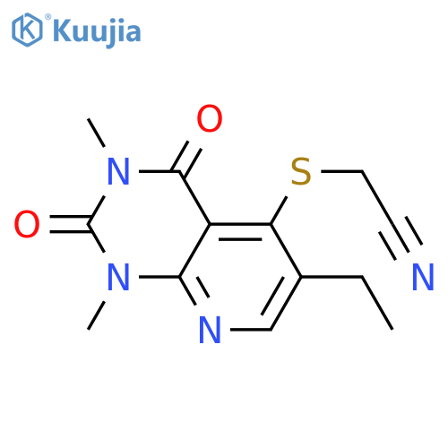 2-({6-ethyl-1,3-dimethyl-2,4-dioxo-1H,2H,3H,4H-pyrido2,3-dpyrimidin-5-yl}sulfanyl)acetonitrile structure