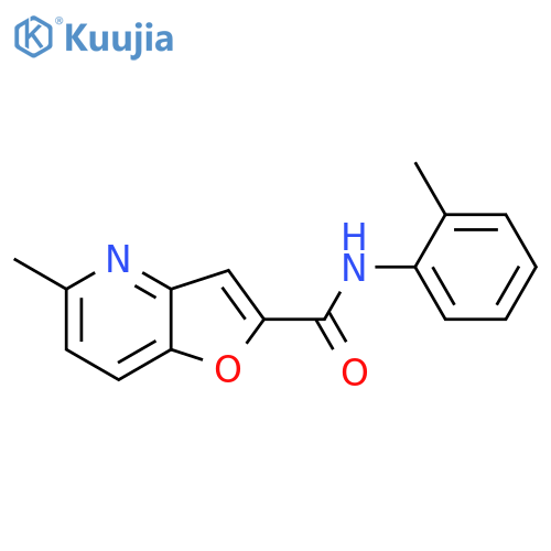 5-methyl-N-(2-methylphenyl)furo3,2-bpyridine-2-carboxamide structure