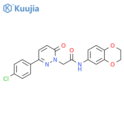 2-3-(4-chlorophenyl)-6-oxo-1,6-dihydropyridazin-1-yl-N-(2,3-dihydro-1,4-benzodioxin-6-yl)acetamide structure