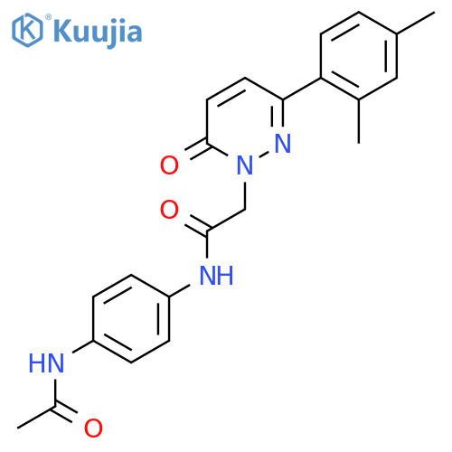 2-3-(2,4-dimethylphenyl)-6-oxo-1,6-dihydropyridazin-1-yl-N-(4-acetamidophenyl)acetamide structure