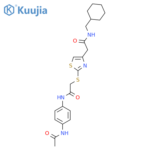 N-(cyclohexylmethyl)-2-2-({(4-acetamidophenyl)carbamoylmethyl}sulfanyl)-1,3-thiazol-4-ylacetamide structure